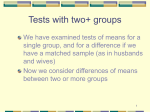 Tests with two+ groups - University of California, Riverside