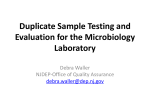 Duplicate Sample Testing and Evaluation for the