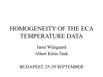 HOMOGENEITY OF THE ECA TEMPERATURE DATA