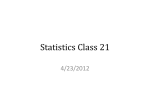 Statistics Class 21