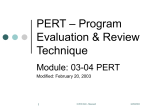 PERT – Program Evaluation & Review Technique