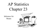 AP Statistics Chapter 11 - William H. Peacock, LCDR USN