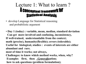 Lecture 1: What to learn
