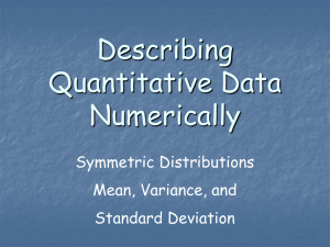 Describing Quantitative Data Numerically