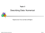 Describing Data: Numerical