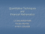 Quantitative Techniques and Financial Mathematics