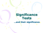 Significance Tests