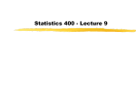 Lecture 9 - Statistics