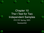 Chapter 9: Introduction to the t statistic OVERVIEW 1. A sample