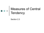 Measures of Central Tendency & Dispersion