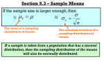 Section 9.3 – Sample Means