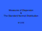 Measures of Dispersion & The Standard Normal Distribution