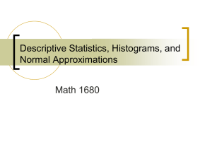 Descriptive Statistics, Normal Distribution, Histograms