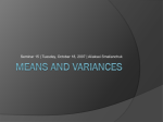 Means and Variances