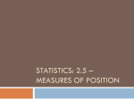 Statistics: 2.5 – Measures of Position