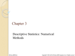 Descriptive Statistics: Numerical Methods