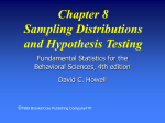 Chapter 8 Sampling Distributions and Hypothesis Testing