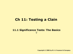 Ch11 Testing a Claim