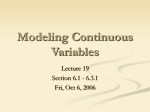 Modeling Continuous Variables