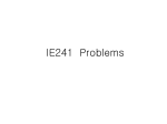 IE241 Problems