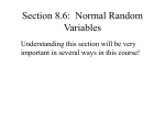 Section 8.6: Normal Random Variables