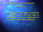 Limitations of Analytical Methods