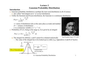 Lecture 3 Gaussian Probability Distribution Introduction