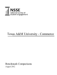 Texas A&amp;M University - Commerce Benchmark Comparisons August 2012