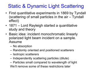 Light Scattering & Fluorescence