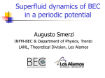 Superfluid BEC dynamics in peridioc potentials