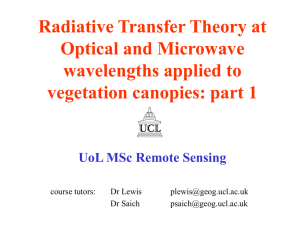 Radiative Transfer Theory at Optical and Microwave