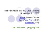 Mid-Peninsula IBM PC Club Meeting November 21, 2005