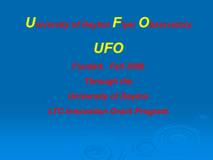 University of Dayton Flyer Observatory (UFO)