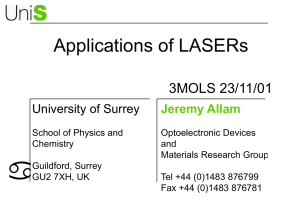 laserapplications - University of Surrey