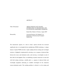 ABSTRACT Title of Document: APPLICATION OF ANT COLONY OPTIMIZATION TO THE ROUTING AND