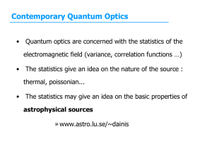 Contemporary Quantum Optics