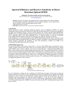 Spectral Efficiency and Receiver Sensitivity in Direct Detection Optical-OFDM