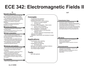 ECE 342: Electromagnetic Fields II  Concepts: Maxwell’s Equations