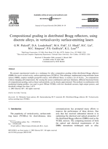 Compositional grading in distributed Bragg reﬂectors, using