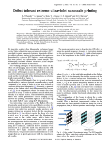 Defect-tolerant extreme ultraviolet nanoscale printing L. Urbanski, * A. Isoyan, A. Stein,