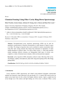 sensors Chemical Sensing Using Fiber Cavity Ring-Down Spectroscopy