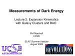 Measurements of Dark Energy Lecture 2: Expansion Kinematics