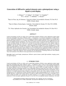 Generation of diffractive optical elements onto a photopolymer using a