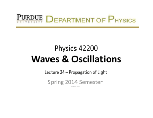 Waves &amp; Oscillations Physics 42200 Spring 2014 Semester