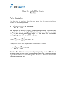 Dispersion Limited Fiber Length Solution Pre-lab Calculation: