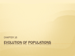 EVOLUTION OF POPULATIONS