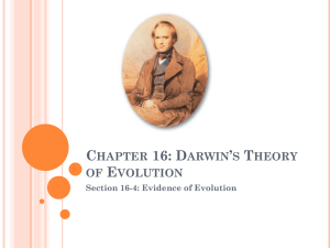 Chapter 16: Darwin’s Theory of Evolution