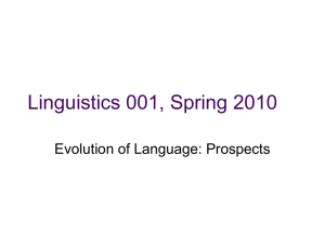 Linguistics 001, Fall 2004 - University of Pennsylvania