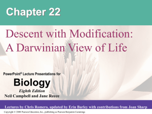 Descent with Modification: A Darwinian View of Life (Ch 22)