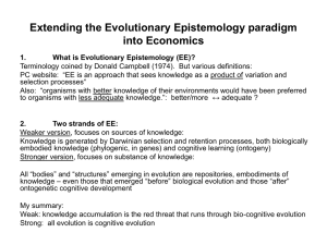 Extending the Evolutionary Epistemology paradigm into Economics